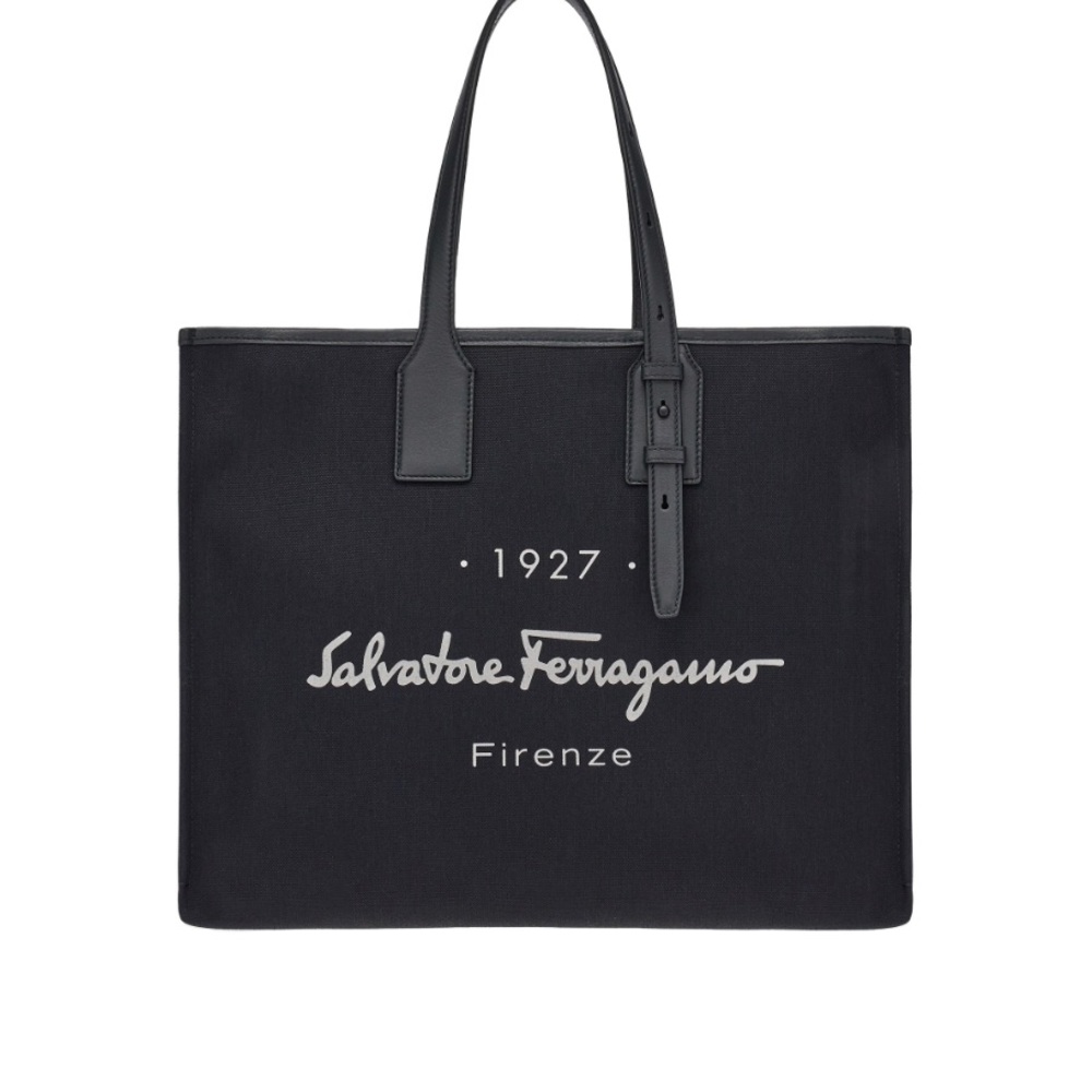 Salvatore Ferragamo Black Tote Bag made in Italy with dust bag